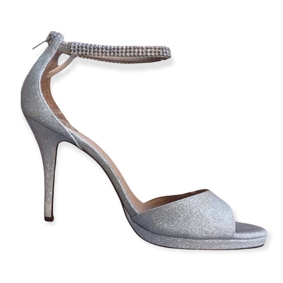 I. Miller Open Toe Rhinestone Ankle Pump - Picture 1 of 12